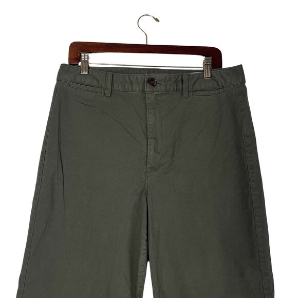 GAP High Rise Stride Ankle Pants Women’s Size 14 Olive Green Wide Leg Chino - Picture 7 of 10